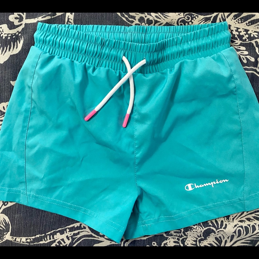 Girls size 7/8, neon Champion shorts quick-dry